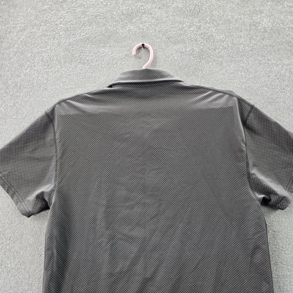 BYLT Men Polo XL Gray Polka‎ Dot Drop Cut Polo Button Short Sleeve